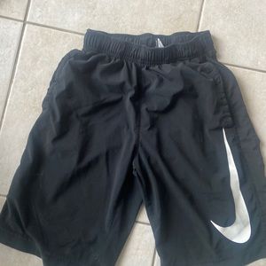 Boys Nike black and white dry fit shorts